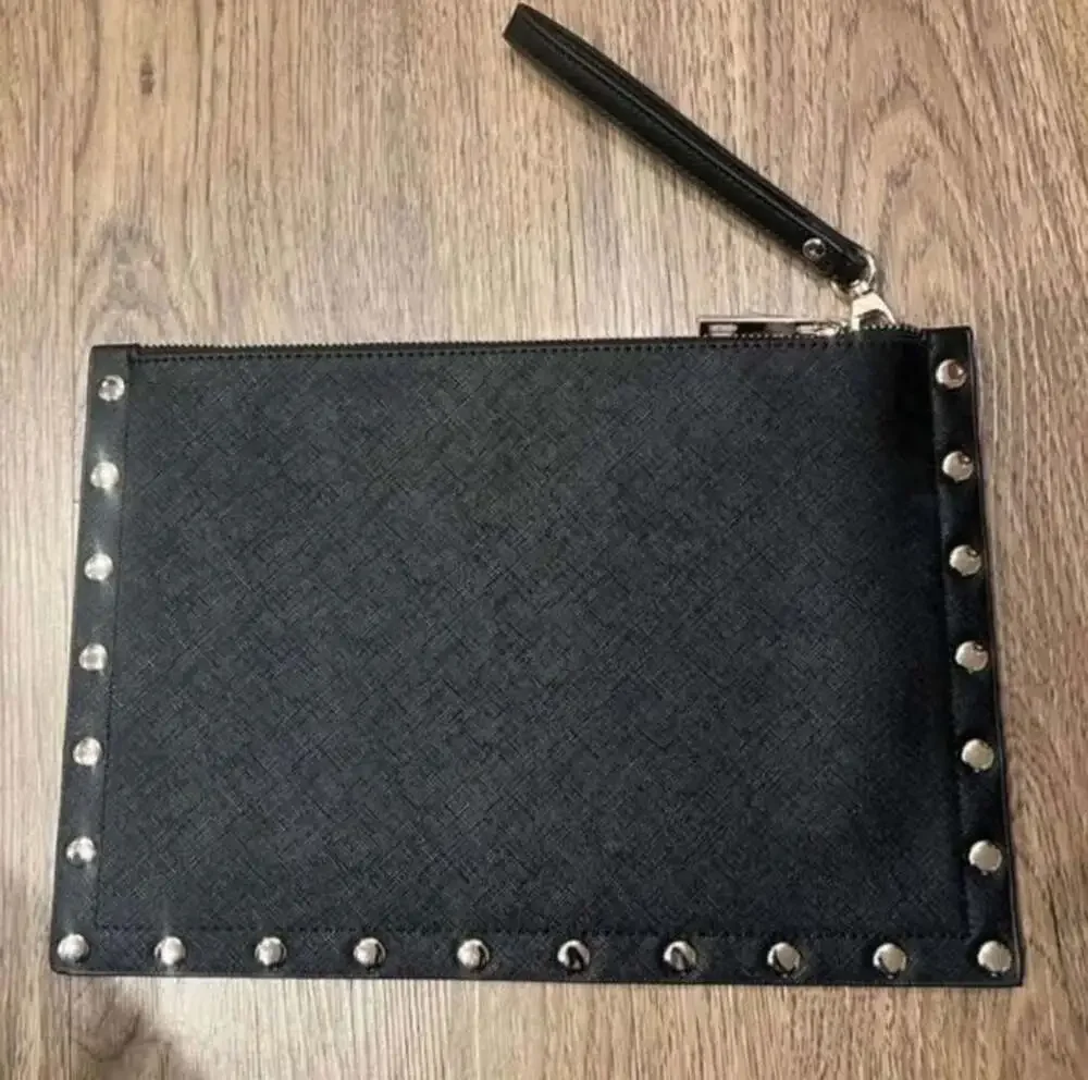 White House Black Market Floral Studded Pouch Clutch Wristlet - Picture 2 of 5